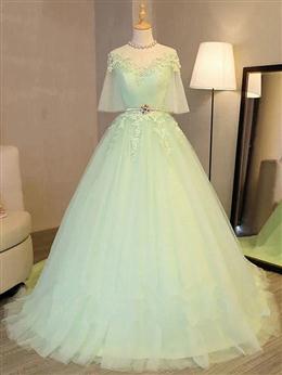 Picture of Lovely Green Tulle Long Formal Dresses Party Dress, Green Evening Gown Formal Dresses